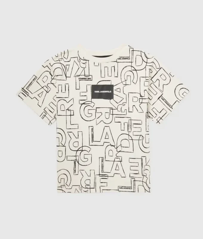 T-shirt med print overalt til drenge