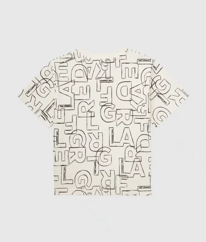 T-shirt med print overalt til drenge