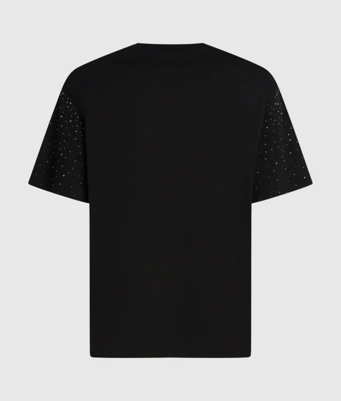 T-shirt med rhinestone-monogram