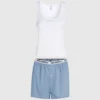 Tanktop og shorts pyjamasæt
