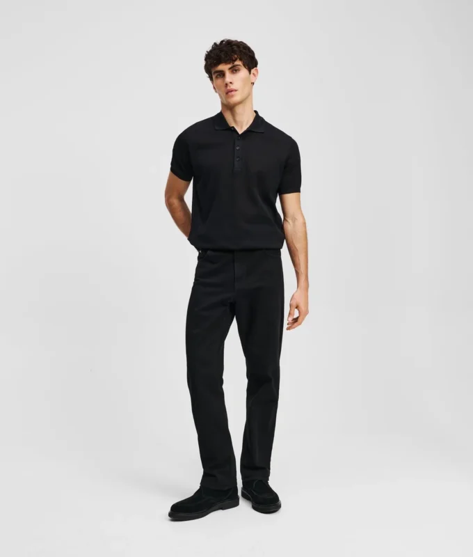 TAPERED JEANS MED LYNLÅS