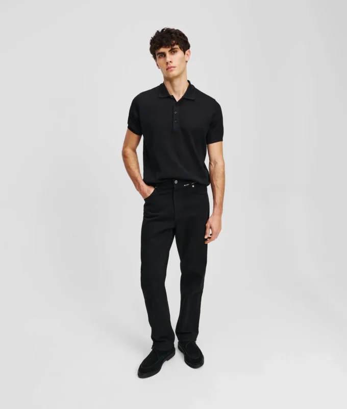 TAPERED JEANS MED LYNLÅS