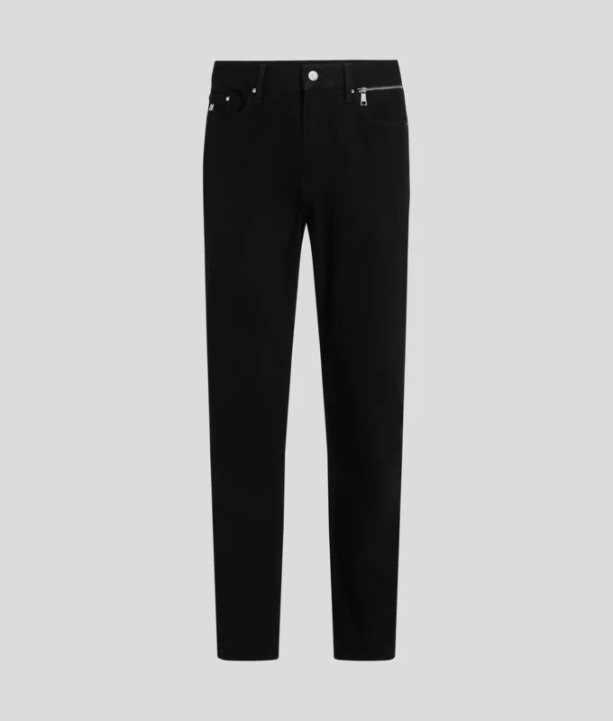 TAPERED JEANS MED LYNLÅS