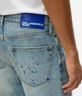 Tapered jeans med malingsstænk