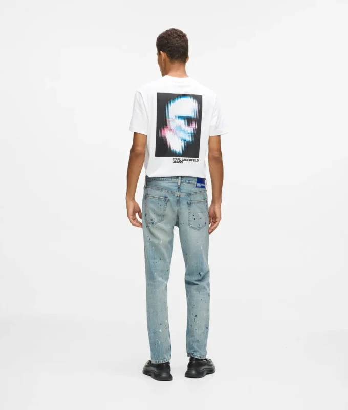 Tapered jeans med malingsstænk