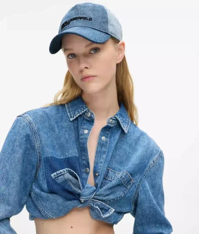 To-farvet lys denimkasket