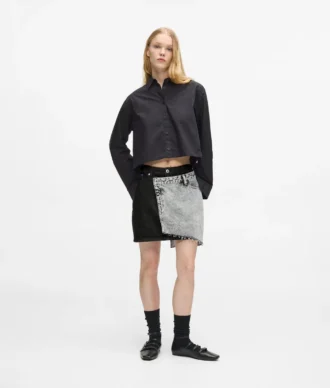 Tofarvet denim miniskirt