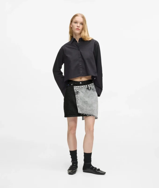 Tofarvet denim miniskirt