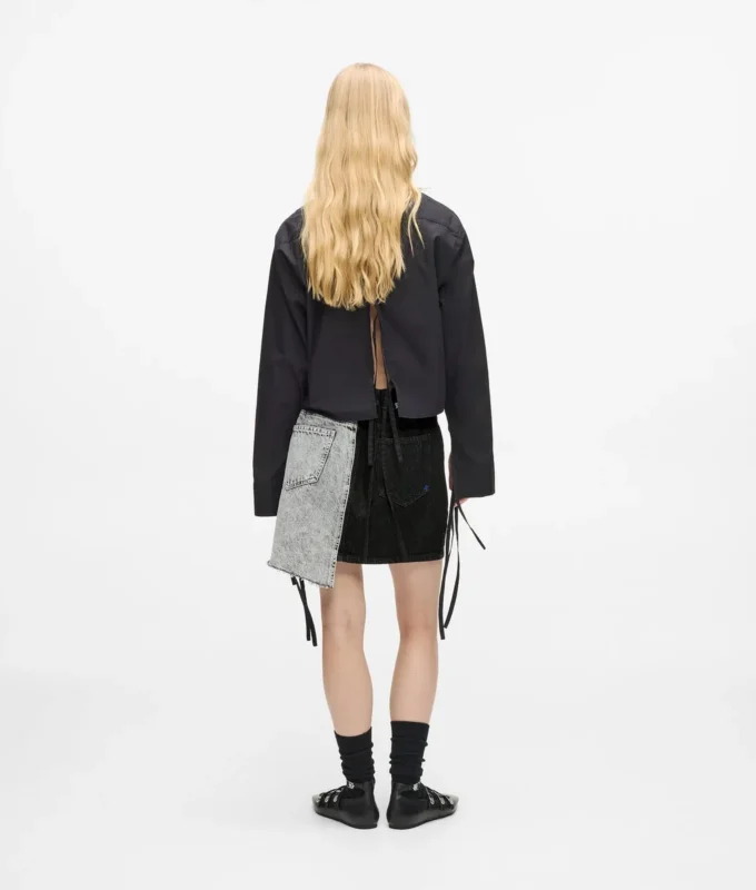 Tofarvet denim miniskirt