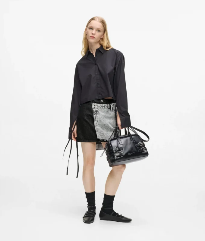 Tofarvet denim miniskirt