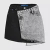 Tofarvet denim miniskirt