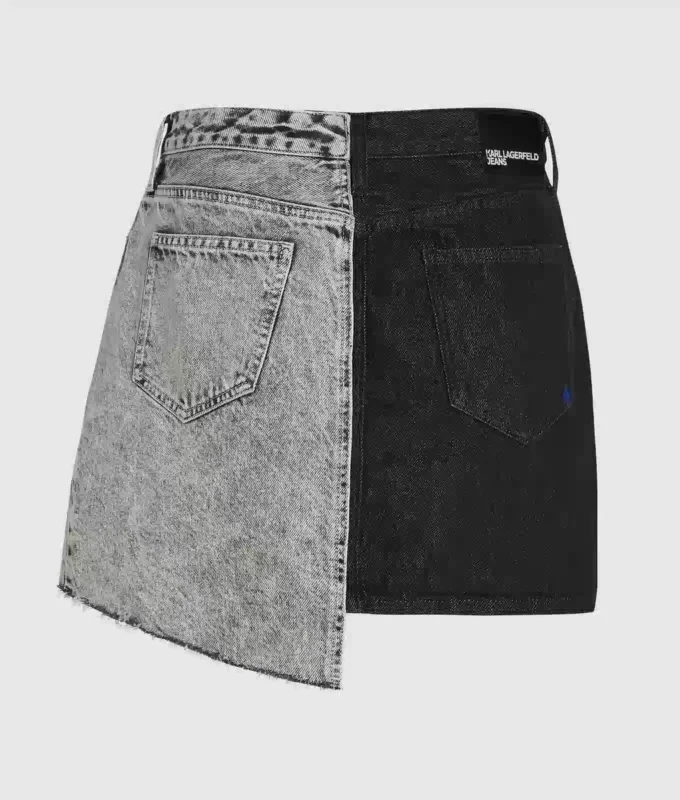 Tofarvet denim miniskirt