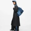 Tofarvet denim-shopper