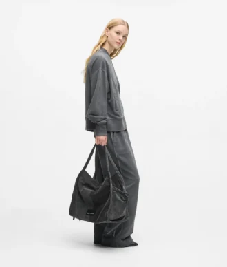 Tofarvet denim-shopper