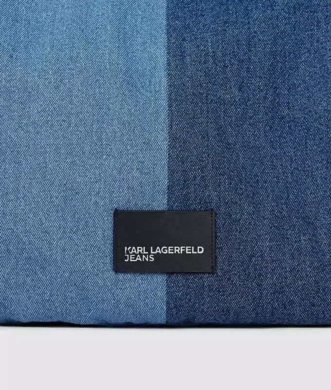 Tofarvet denim-shopper