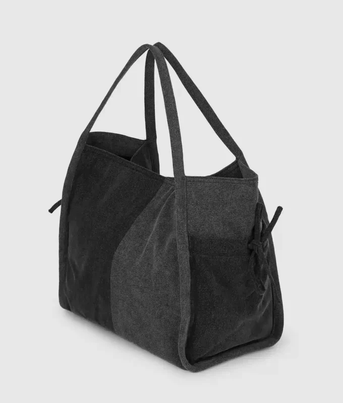 Tofarvet denim-shopper