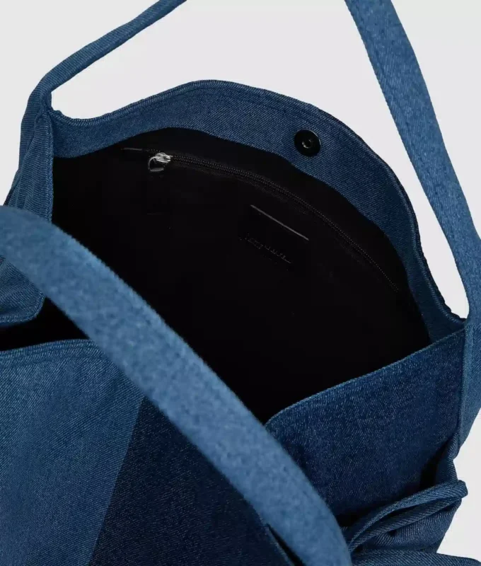 Tofarvet denim-shopper