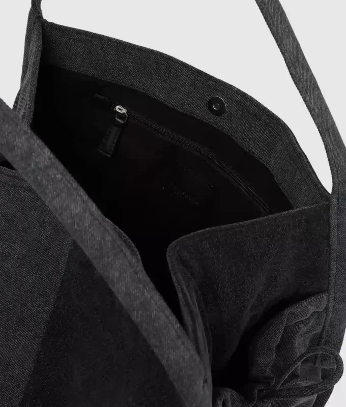 Tofarvet denim-shopper