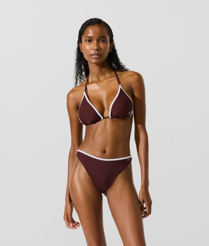 Triangel-bikinitop med bølget kant