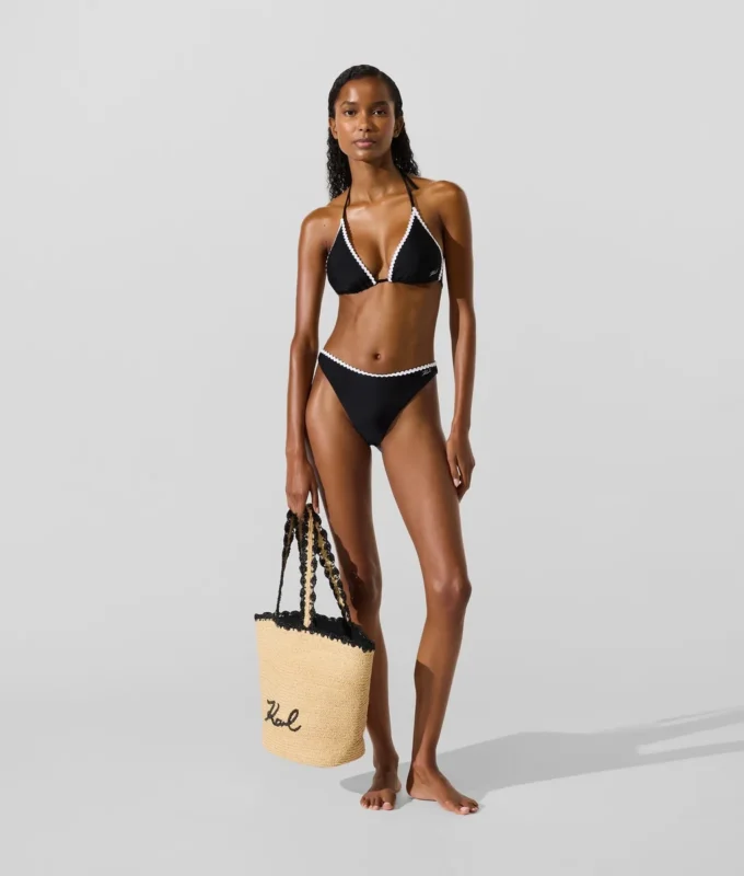 Triangel-bikinitop med bølget kant
