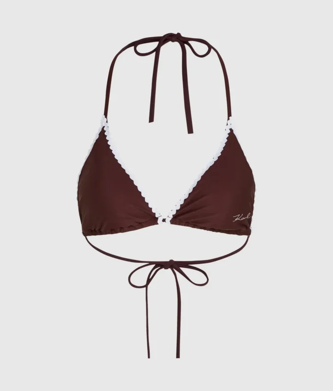 Triangel-bikinitop med bølget kant
