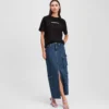 UTILITY DENIM MAXI-NEDERDEL