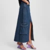 UTILITY DENIM MAXI-NEDERDEL