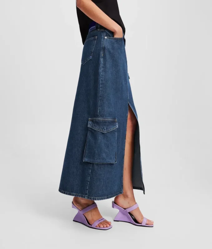 UTILITY DENIM MAXI-NEDERDEL