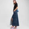 UTILITY DENIM MAXI-NEDERDEL