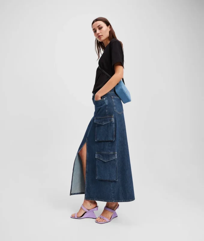 UTILITY DENIM MAXI-NEDERDEL