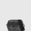 Vaskede denim crossbody taske