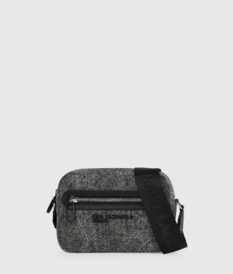 Vaskede denim crossbody taske