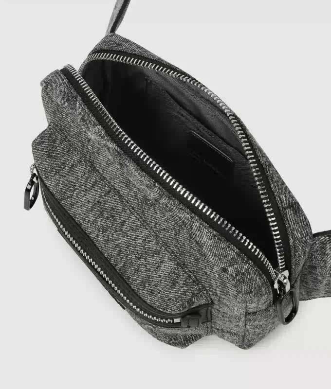 Vasket denim bæltetaske