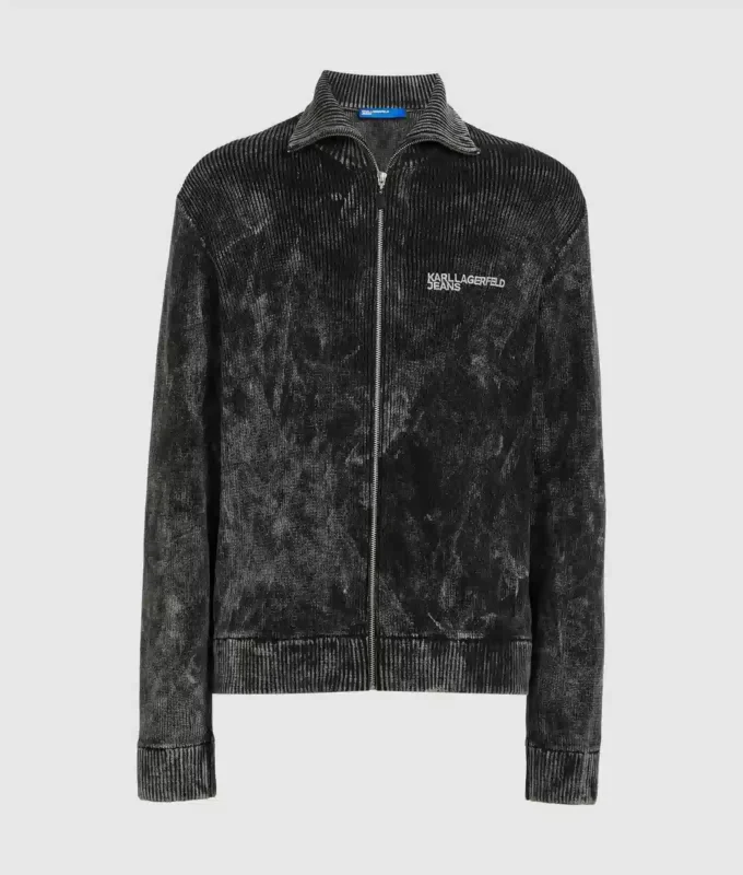 Vasket sweater med lynlås