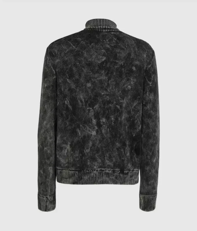 Vasket sweater med lynlås