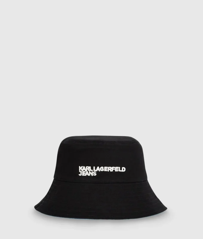 Vendbar denim-bucket hat
