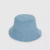 Vendbar denim-bucket hat