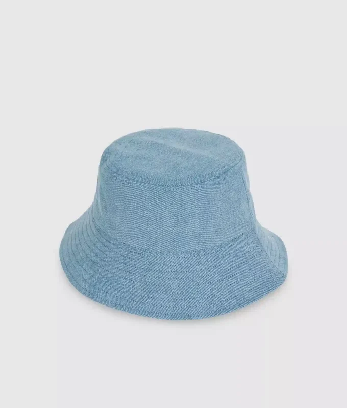 Vendbar denim-bucket hat