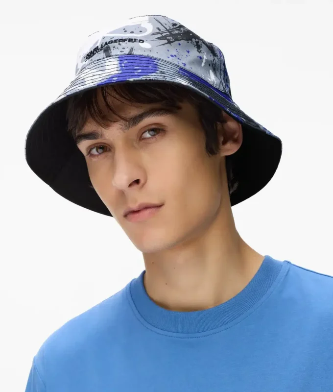 Vendbar graffiti-bucket hat
