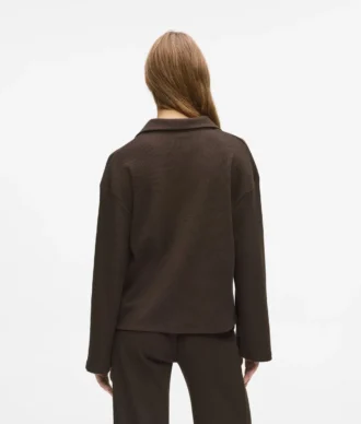Waffle loungewear polo shirt