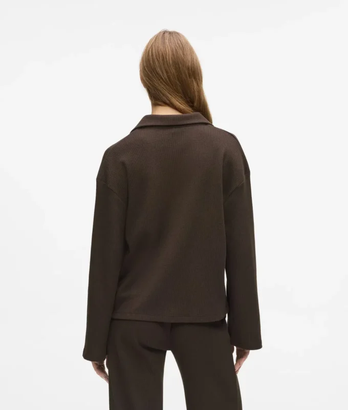 Waffle loungewear polo shirt
