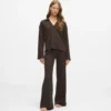 Waffle loungewear polo shirt