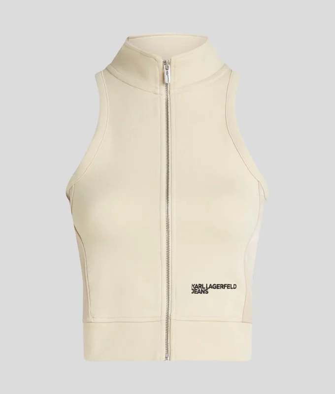 ZIP-FRONT SLEEVELESS TOP